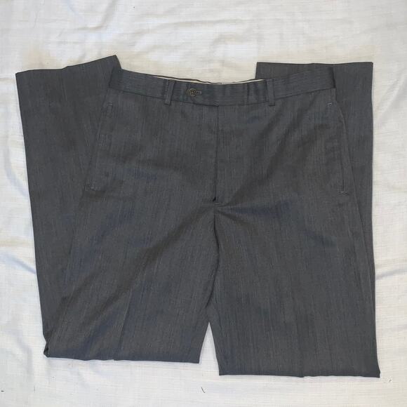 Brooks Brothers 346 Men’s 32x32 Gray Flat Front Madison Wool Dress Pants - Picture 1 of 6